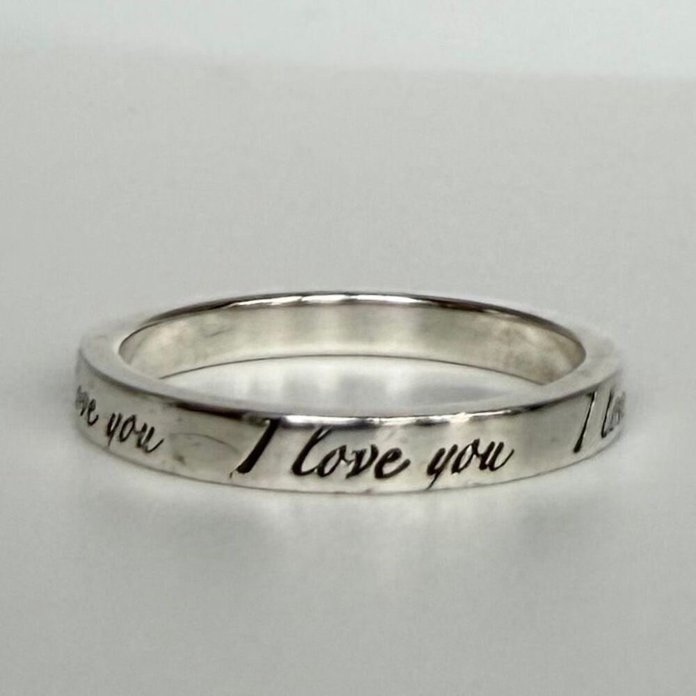 Tiffany Retired Notes "I Love You" Ring - Sterling Silver - Size 6.75 - Picture 8 of 16